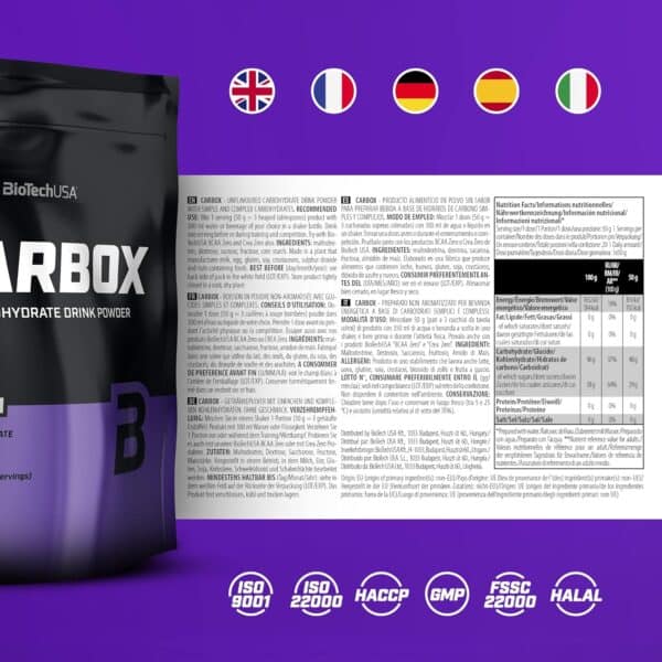 BioTechUSA Carbox, 5 types de glucides, 1 kg,