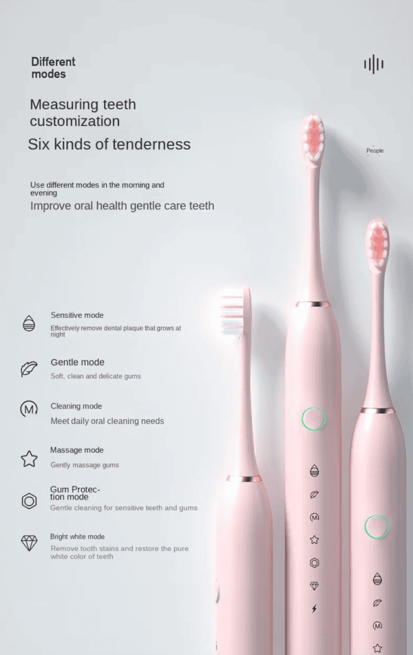 Brosse à dents électrique avec différents programmes de nettoyage + 4 brossettes