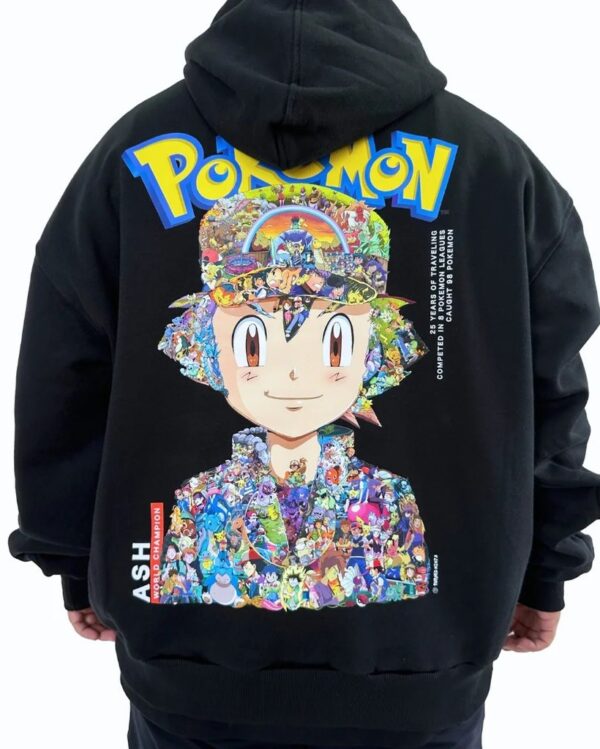 Capuche Molleton Anime, Imprimé Pokémon Ash – Couleur