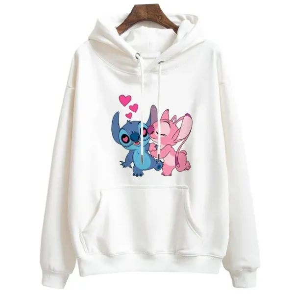 Sweats à Capuche Stitch Rose & Bleu Amoureux – Pull Mignon pour Femmes & Enfants